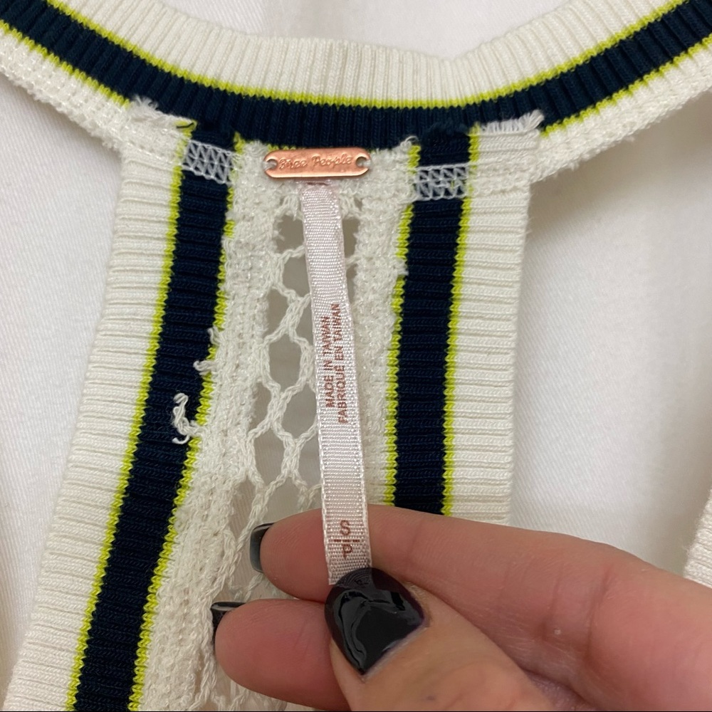 FREE PEOPLE Mesh Cream Racerback Top - Picture 9 of 12